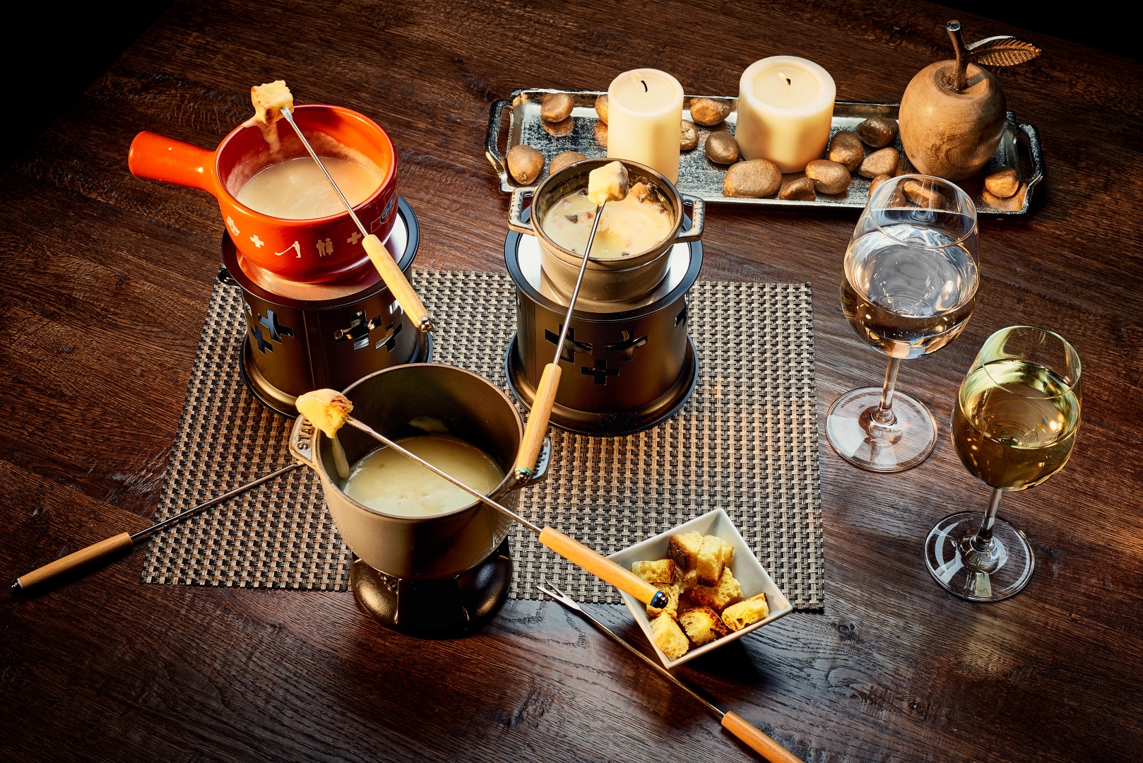 Choco fondue in a restaurant