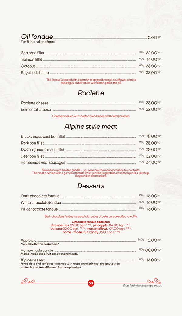 First Alpine restaurant Fondue in the town of Bansko