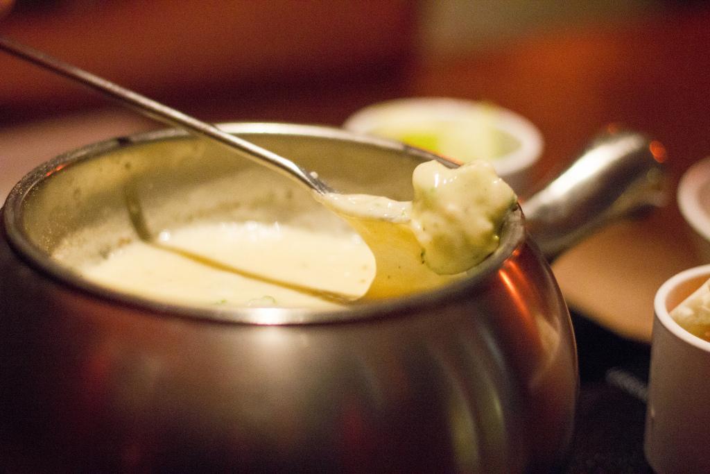Swiss fondue with Parmesan