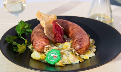 Swiss delicacy of boiled sausage