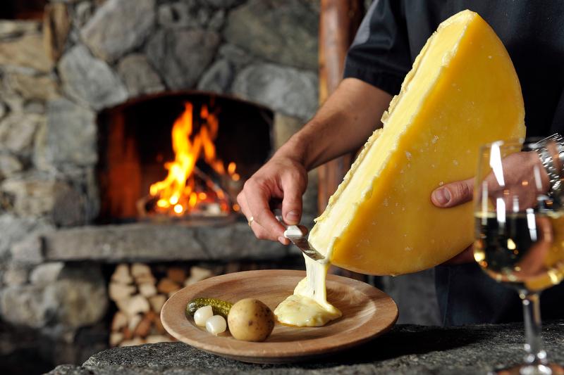 Serving the famous Raclette cheese