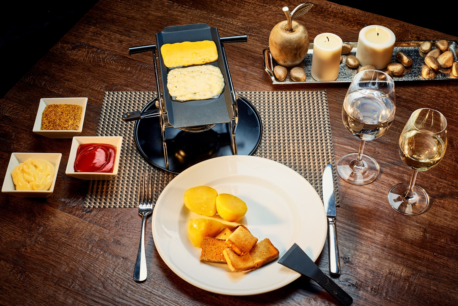 Swiss breakfast with bread and butter